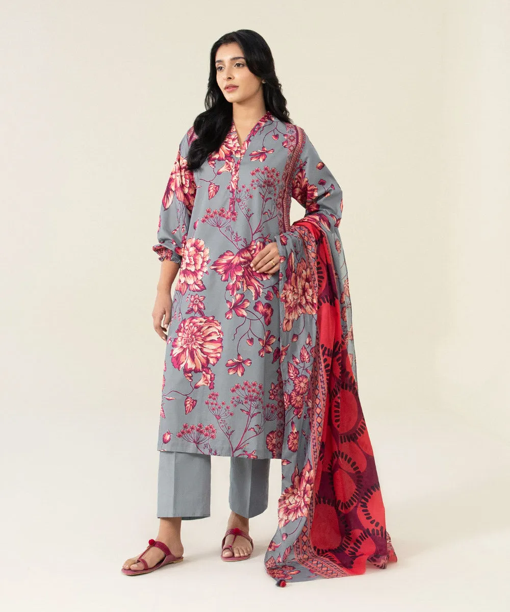 3 Piece - Printed Lawn Suit