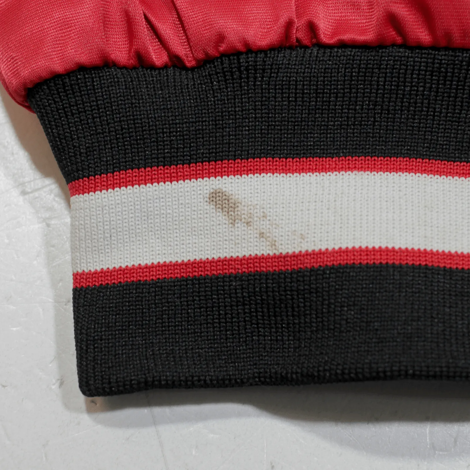 58 SPORTS Ohio State Buckeyes Quilted Lined Mens Varsity Jacket Red Nylon USA L