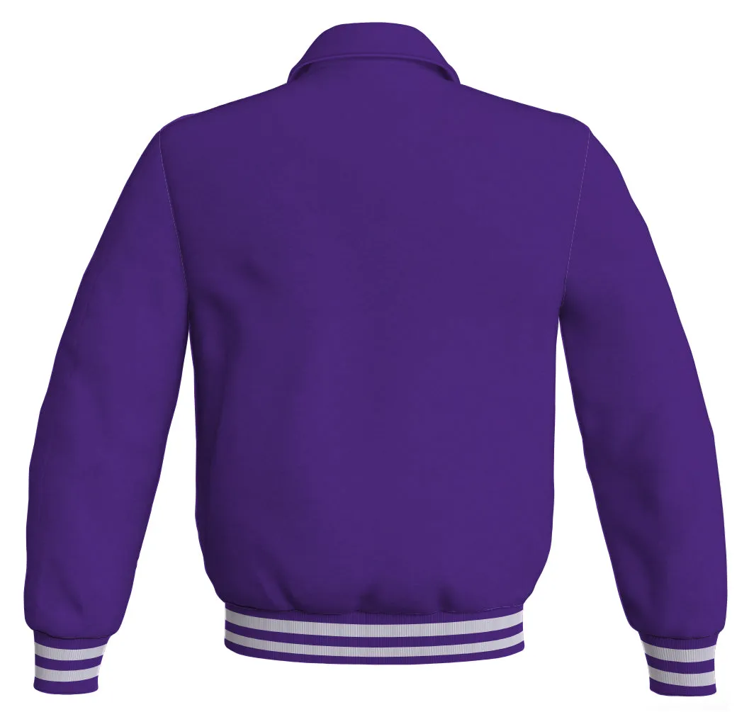 Baseball Letterman Bomber Classic Satin Jacket Sports Wear Purple