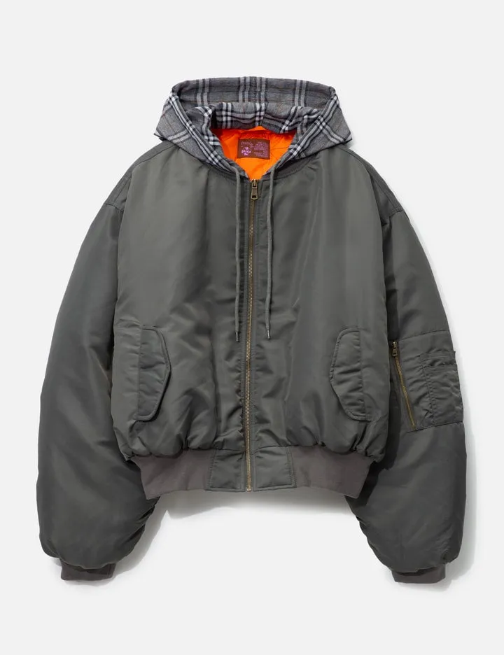 Bomber W Plaid Hood
