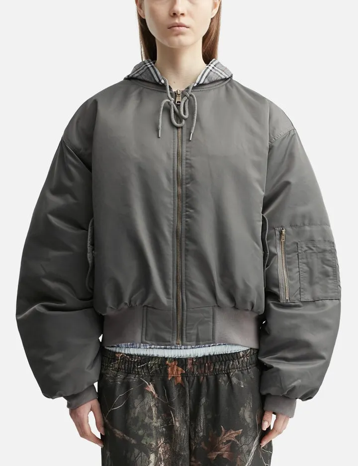 Bomber W Plaid Hood