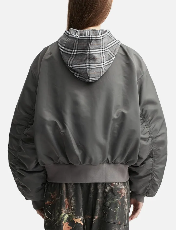Bomber W Plaid Hood