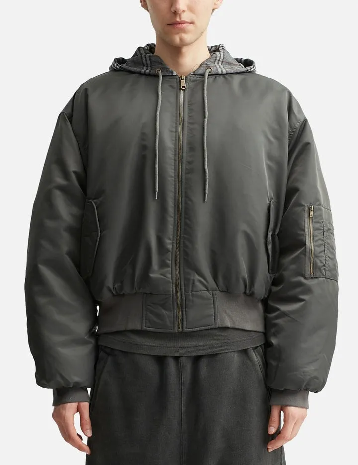 Bomber W Plaid Hood