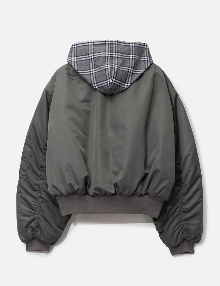 Bomber W Plaid Hood