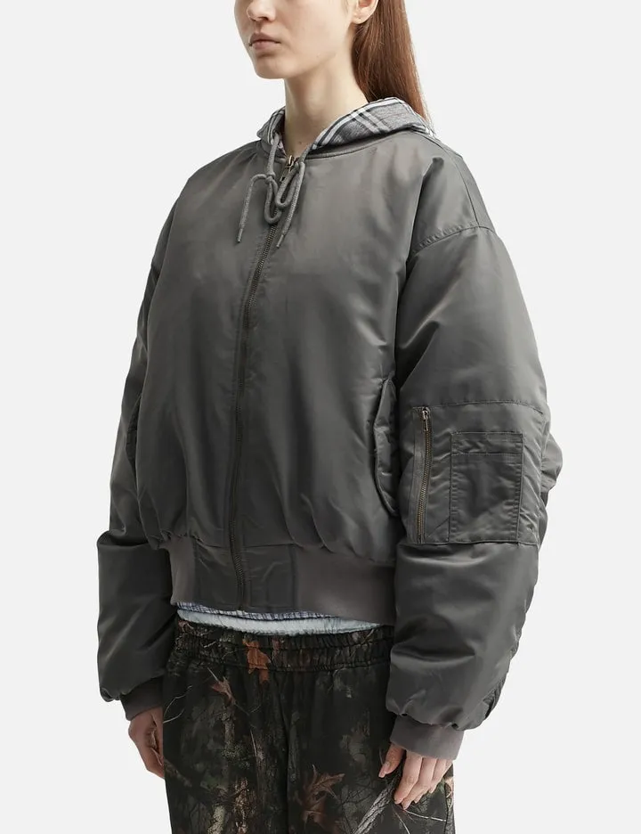Bomber W Plaid Hood
