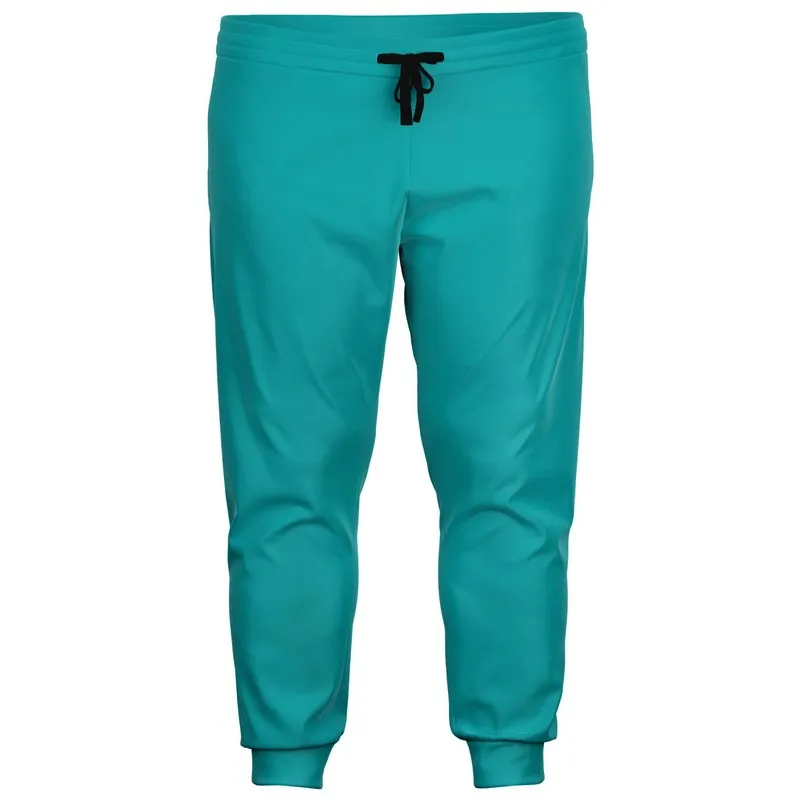 Bright Green Cyan Joggers | Unisex | with PLUS sizes | Bright Pure Green Cyan | C100M0Y38K0