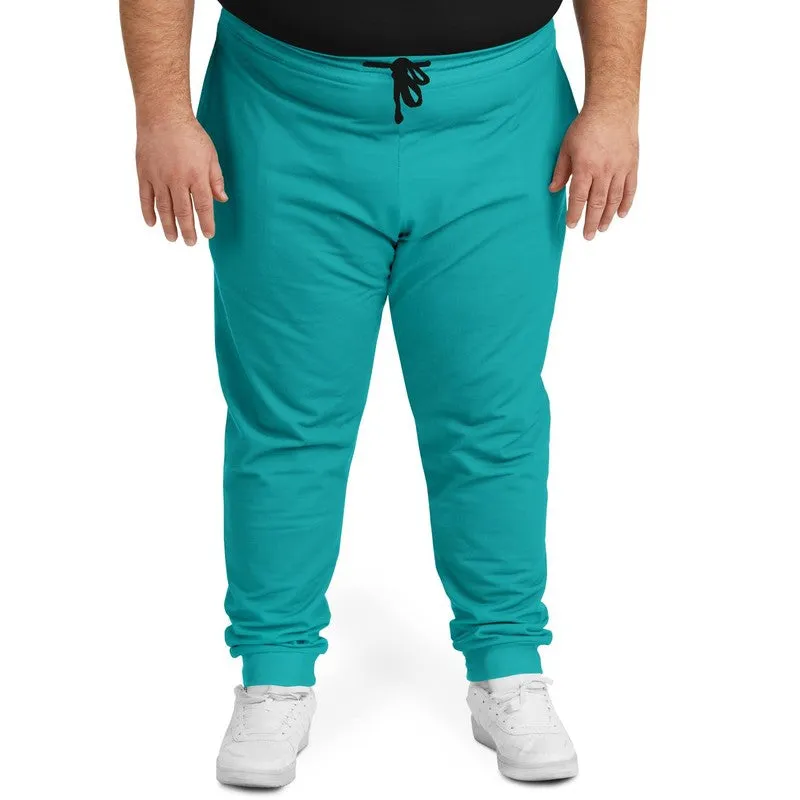 Bright Green Cyan Joggers | Unisex | with PLUS sizes | Bright Pure Green Cyan | C100M0Y38K0