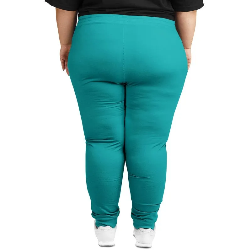 Bright Green Cyan Joggers | Unisex | with PLUS sizes | Bright Pure Green Cyan | C100M0Y38K0