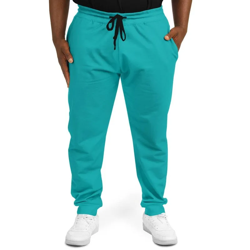Bright Green Cyan Joggers | Unisex | with PLUS sizes | Bright Pure Green Cyan | C100M0Y38K0