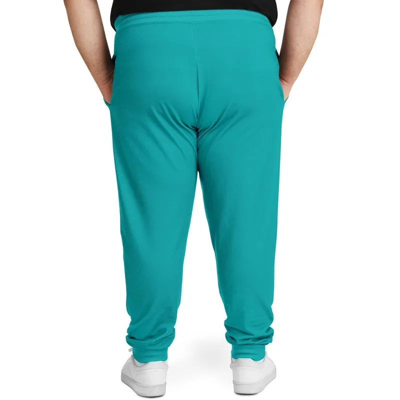 Bright Green Cyan Joggers | Unisex | with PLUS sizes | Bright Pure Green Cyan | C100M0Y38K0