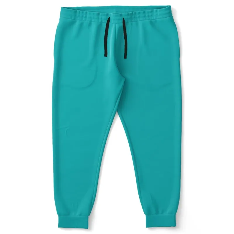 Bright Green Cyan Joggers | Unisex | with PLUS sizes | Bright Pure Green Cyan | C100M0Y38K0
