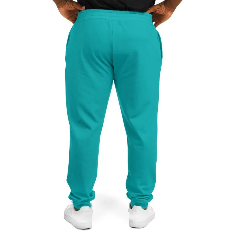 Bright Green Cyan Joggers | Unisex | with PLUS sizes | Bright Pure Green Cyan | C100M0Y38K0