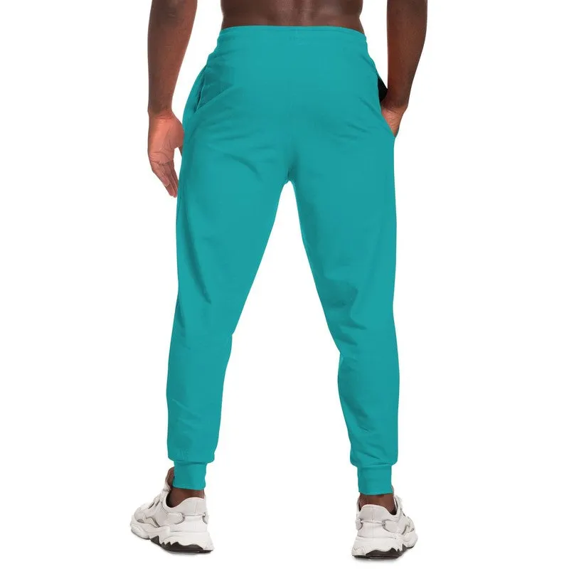 Bright Green Cyan Joggers | Unisex | with PLUS sizes | Bright Pure Green Cyan | C100M0Y38K0