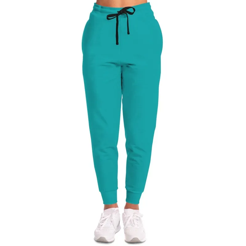 Bright Green Cyan Joggers | Unisex | with PLUS sizes | Bright Pure Green Cyan | C100M0Y38K0