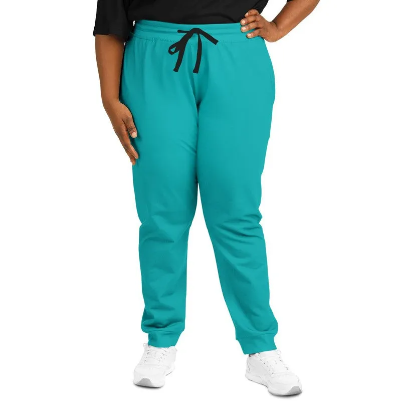 Bright Green Cyan Joggers | Unisex | with PLUS sizes | Bright Pure Green Cyan | C100M0Y38K0