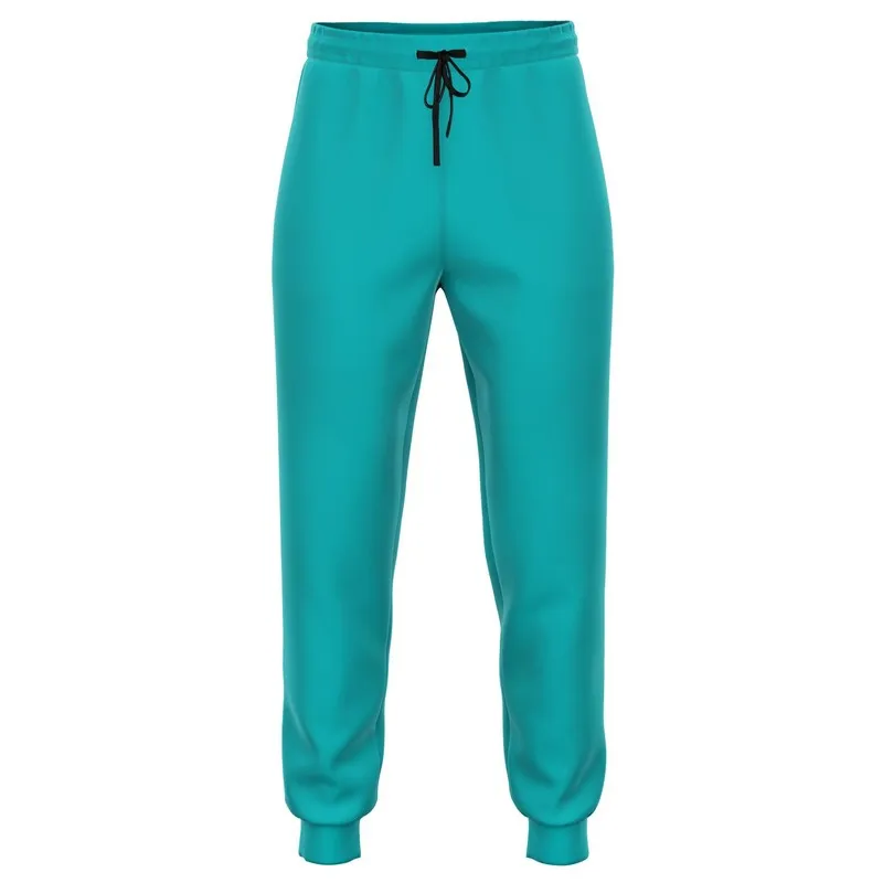 Bright Green Cyan Joggers | Unisex | with PLUS sizes | Bright Pure Green Cyan | C100M0Y38K0