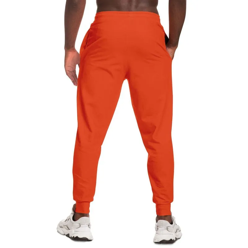 Bright Red Orange Joggers | Unisex | with PLUS sizes | Bright Pure Red Orange | C0M88Y100K0