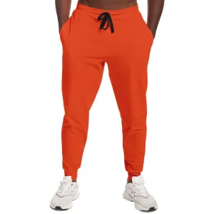 Bright Red Orange Joggers | Unisex | with PLUS sizes | Bright Pure Red Orange | C0M88Y100K0
