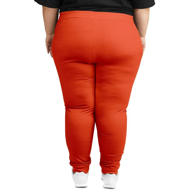 Bright Red Orange Joggers | Unisex | with PLUS sizes | Bright Pure Red Orange | C0M88Y100K0