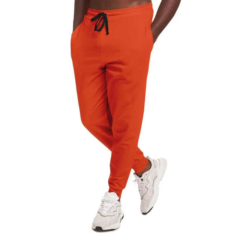 Bright Red Orange Joggers | Unisex | with PLUS sizes | Bright Pure Red Orange | C0M88Y100K0