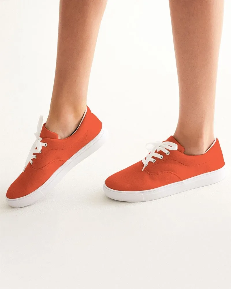 Bright Red Orange Women's Canvas Sneakers | Women's | Bright Pure Red Orange | C0M88Y100K0