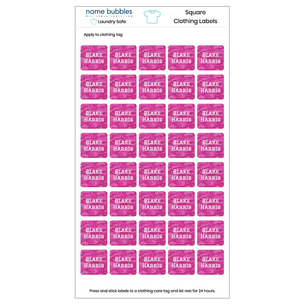 Camo Clothing Labels