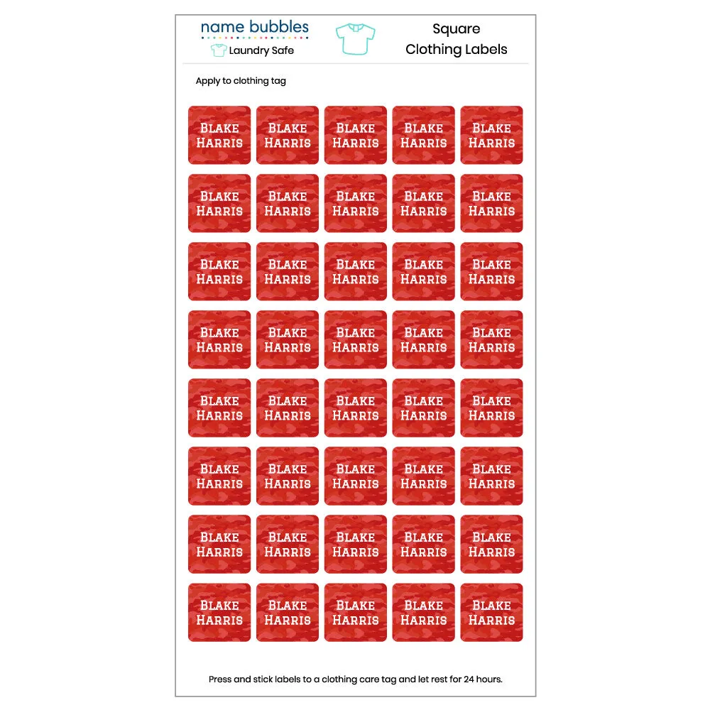 Camo Clothing Labels