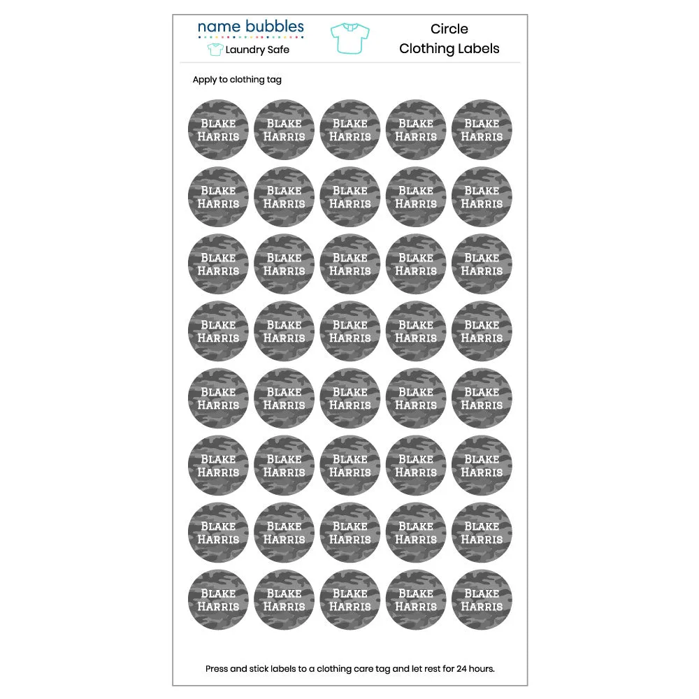 Camo Clothing Labels