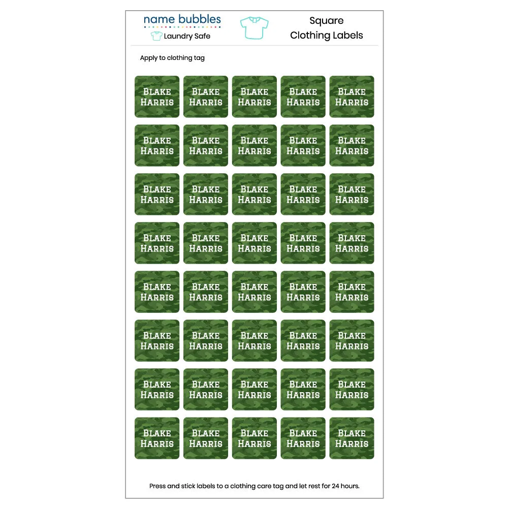 Camo Clothing Labels