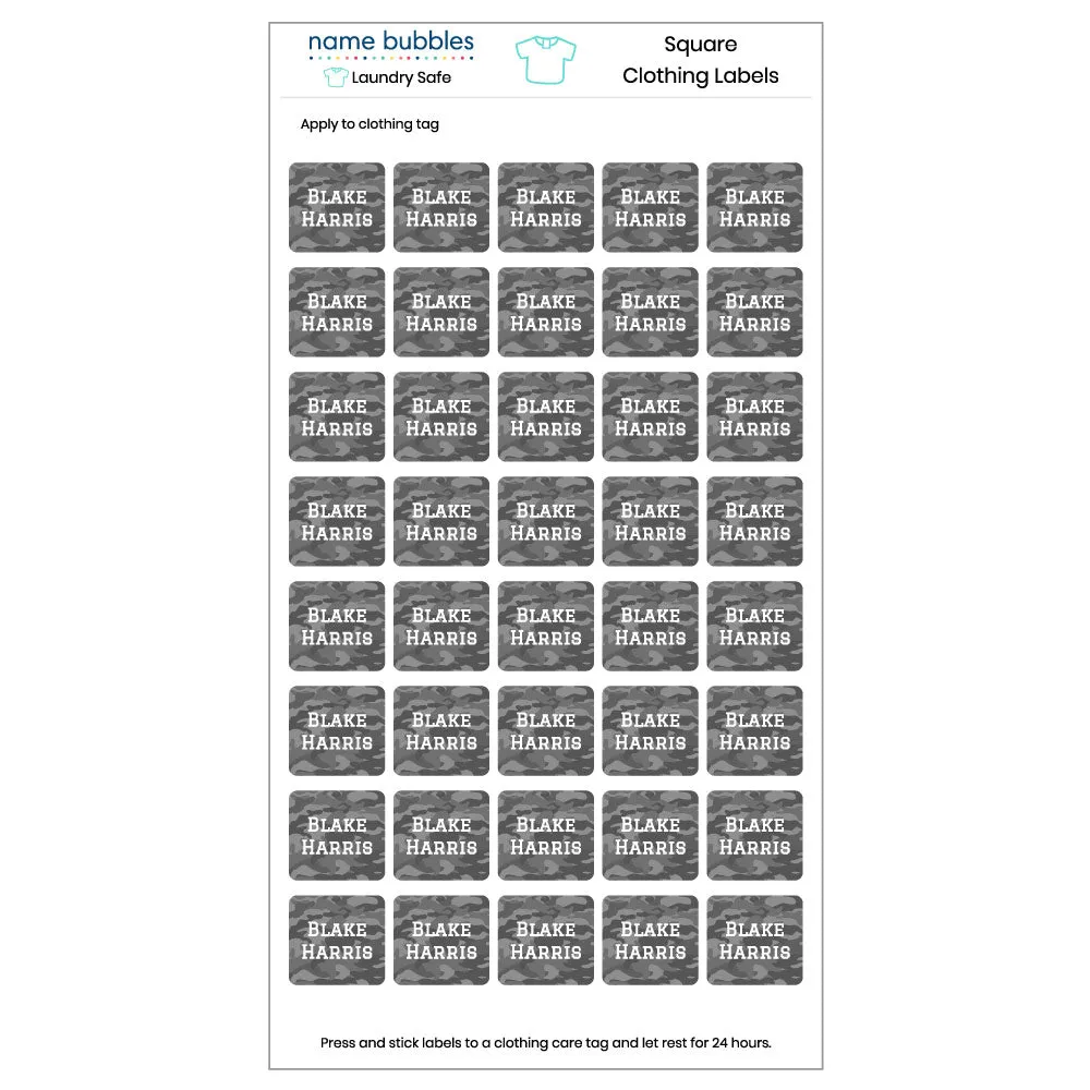 Camo Clothing Labels