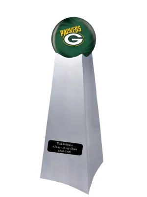 Championship Trophy Cremation Urn with Optional Green Bay Packers Ball Decor and Custom Metal Plaque
