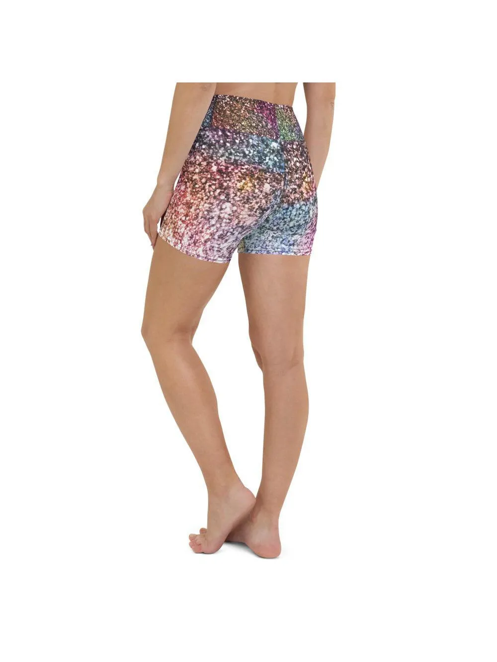 Colorful Sparkles Yoga Shorts