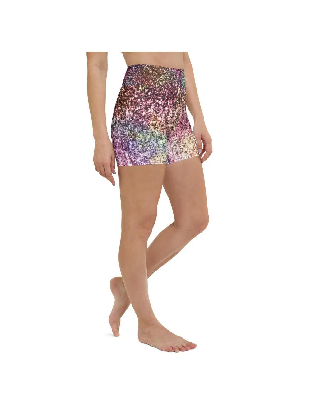 Colorful Sparkles Yoga Shorts