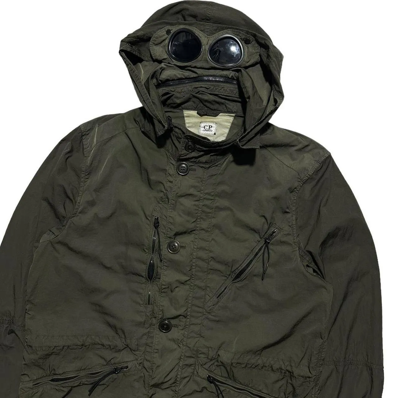 CP Company Green Chrome Nylon Goggle Jacket