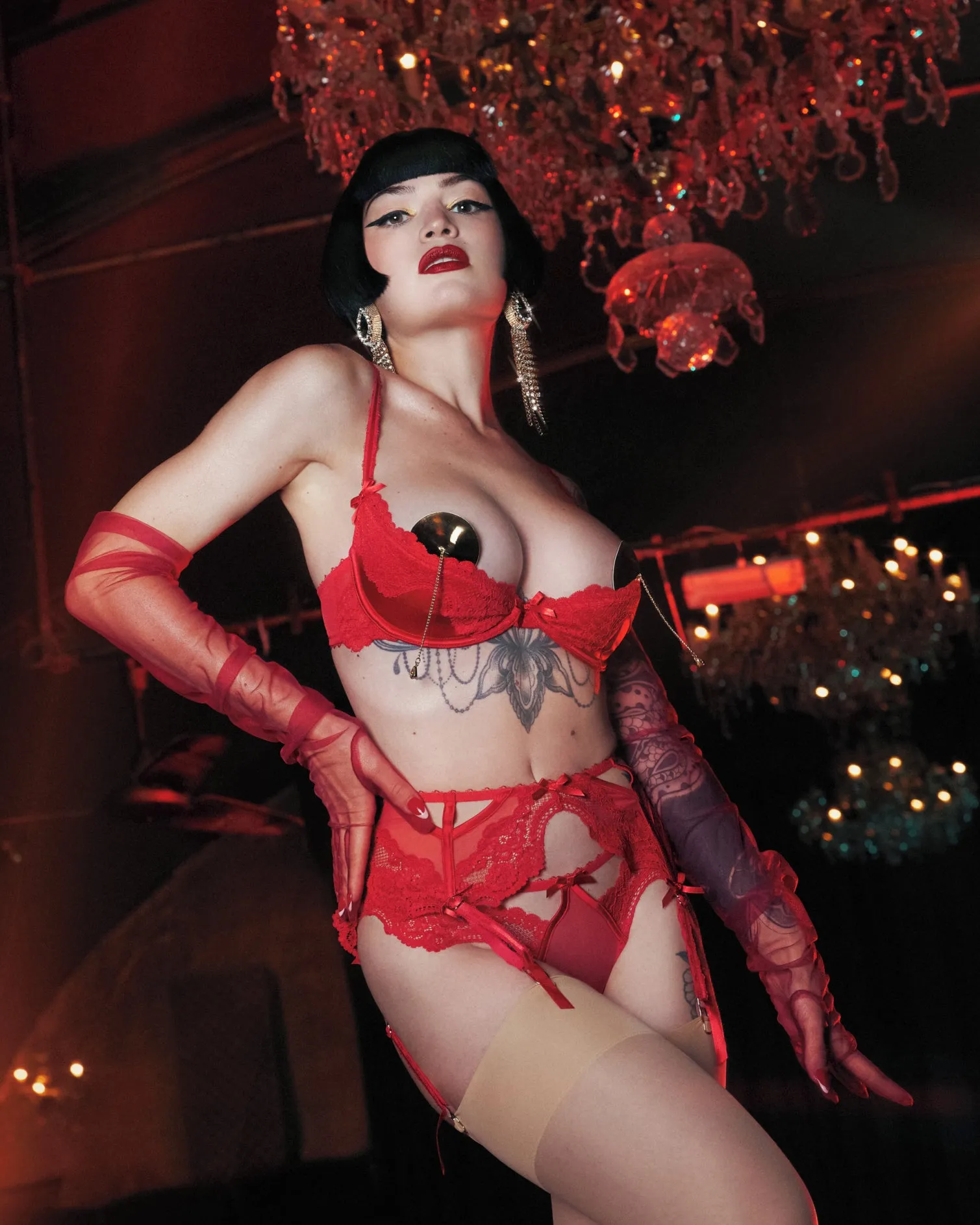 Eliza Red Lace Trim Brief - sizes 6-16