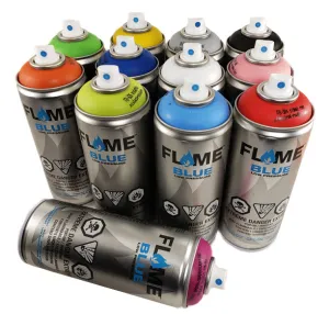 Flame Blue Low Pressure Spray Paint set of 12 Main Colors