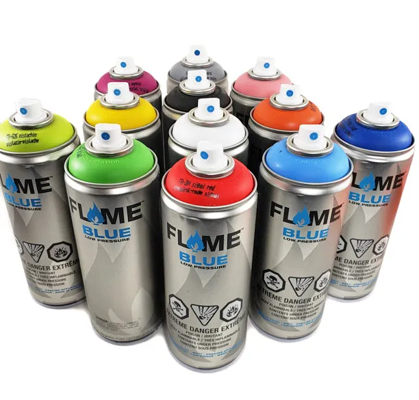 Flame Blue Low Pressure Spray Paint set of 12 Main Colors