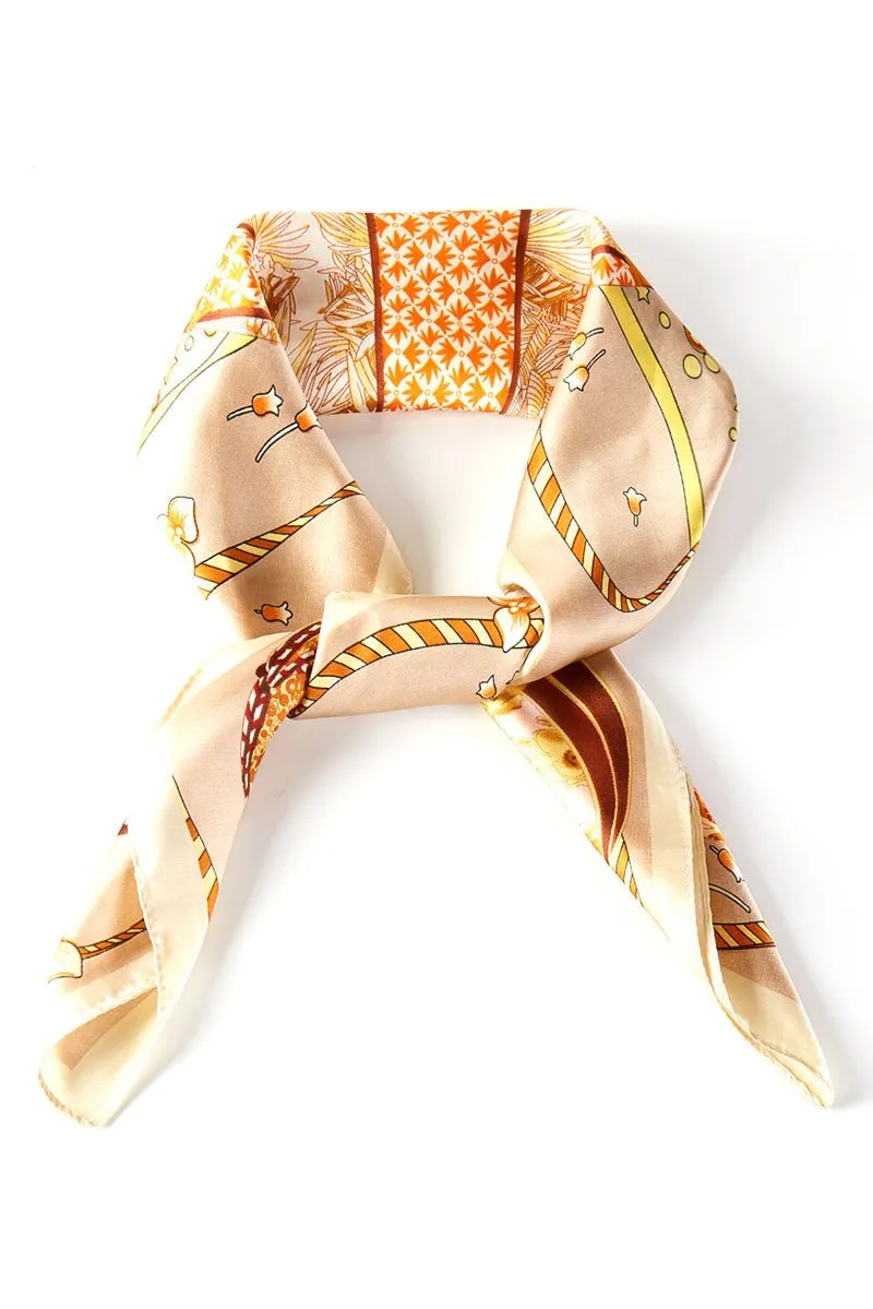 Full Of Hot Air Taupe Square Satin Scarf