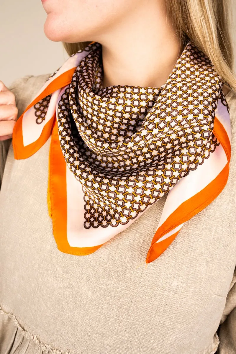 Full Of Hot Air Taupe Square Satin Scarf