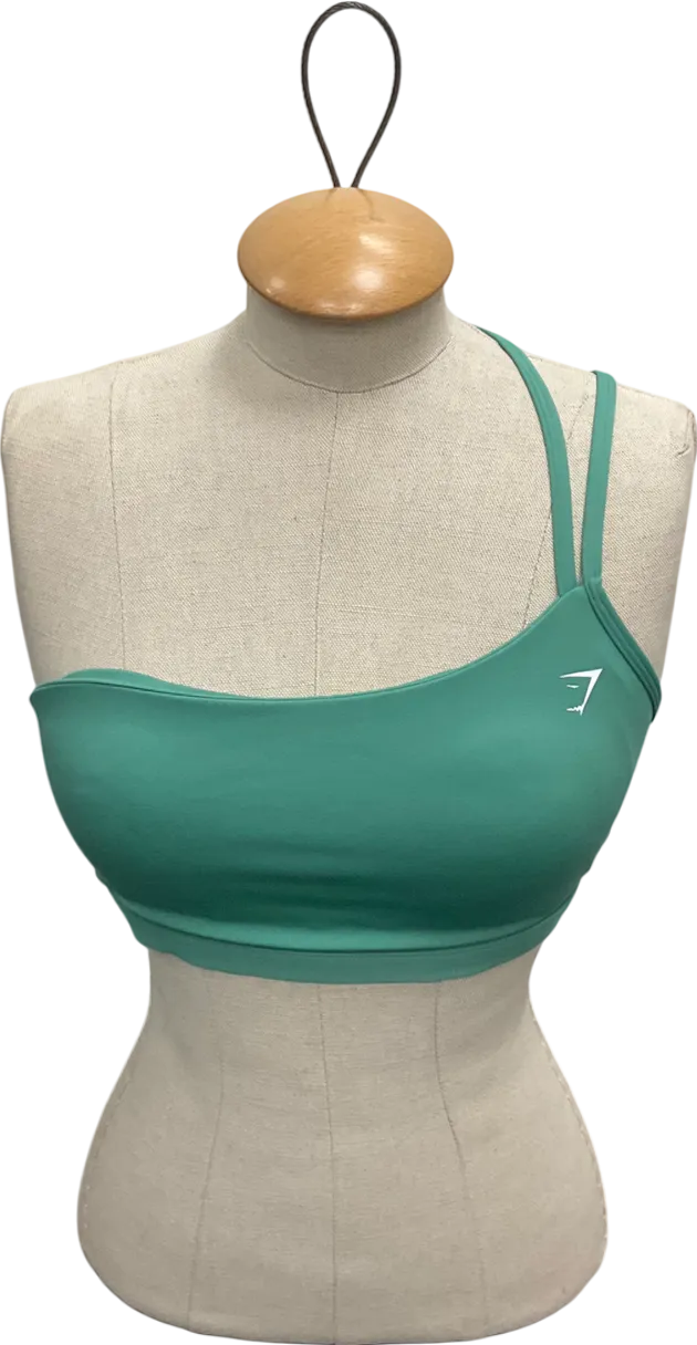 gymshark Green One Shoulder Sports Bra UK M