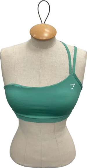 gymshark Green One Shoulder Sports Bra UK M