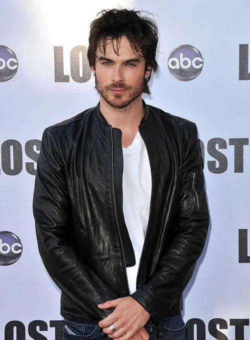 Ian Somerhalder Leather Jacket Men Celebrity Jacket