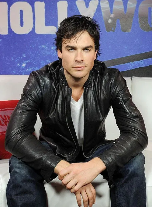 Ian Somerhalder Leather Jacket Men Celebrity Jacket