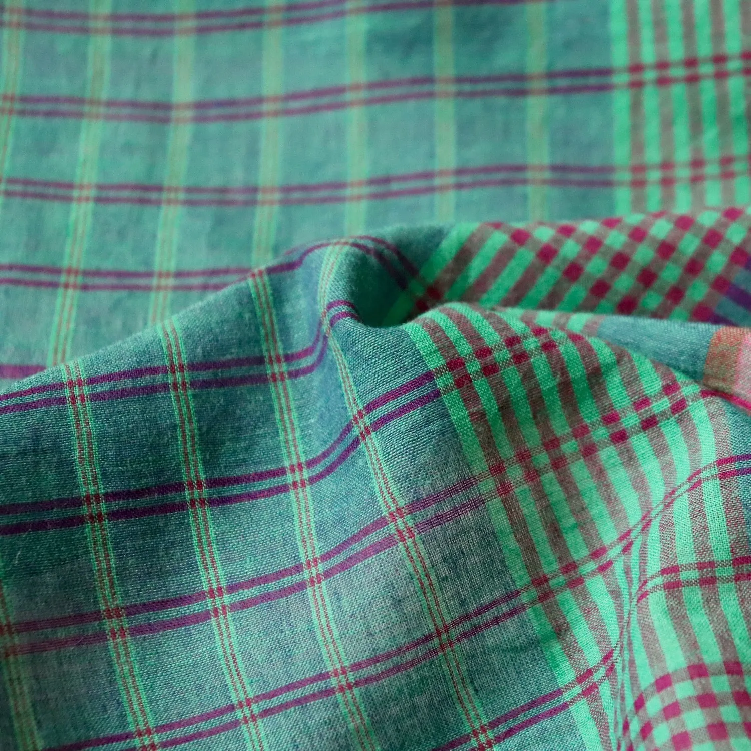 Jade Check Handloom Cotton