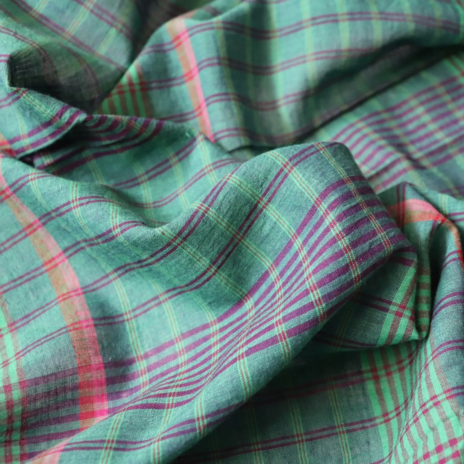 Jade Check Handloom Cotton