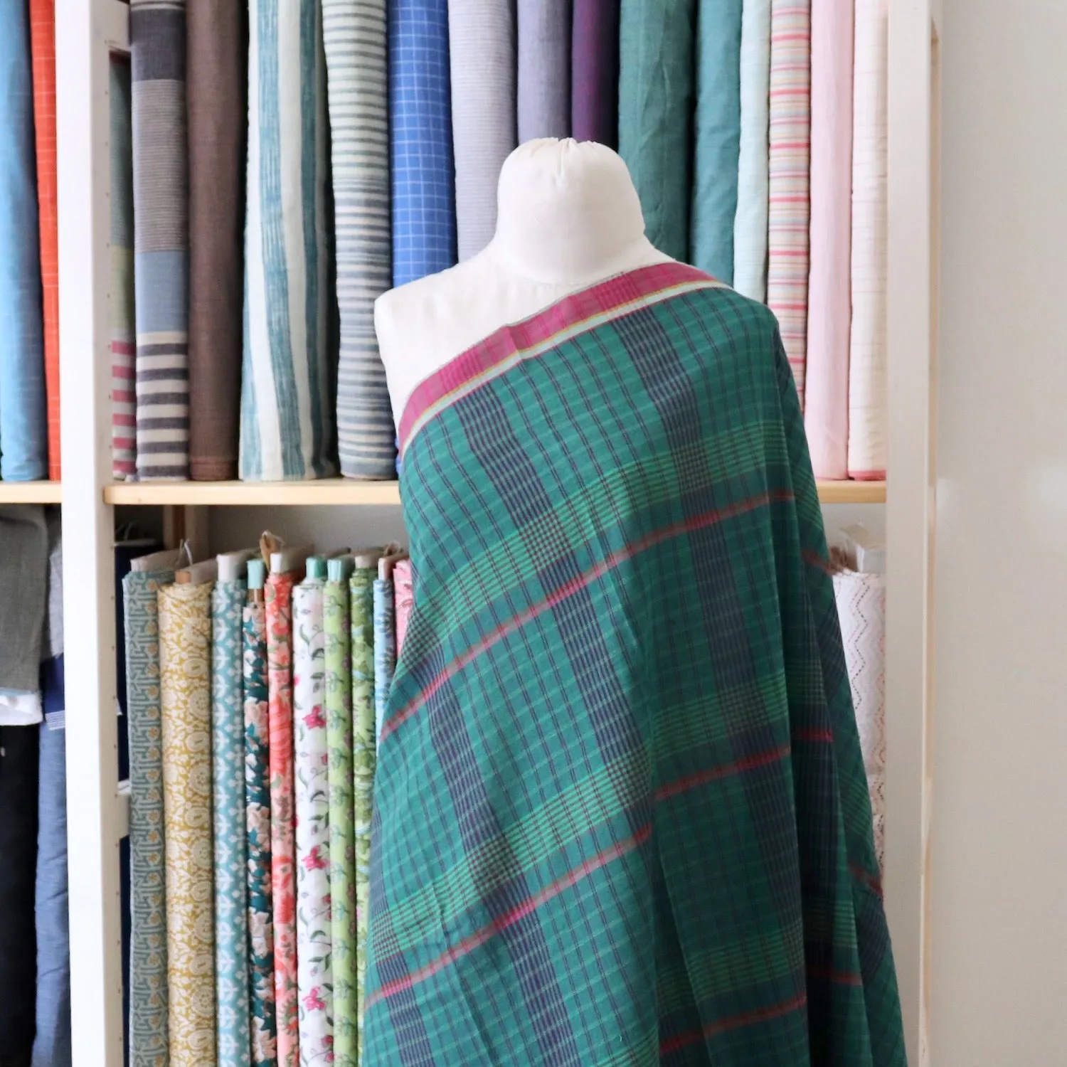 Jade Check Handloom Cotton