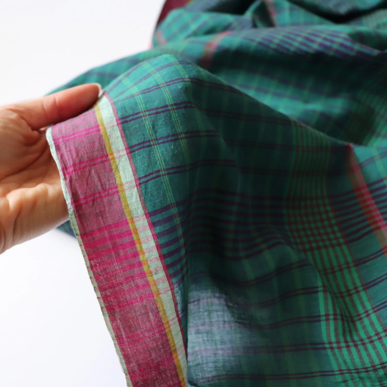 Jade Check Handloom Cotton