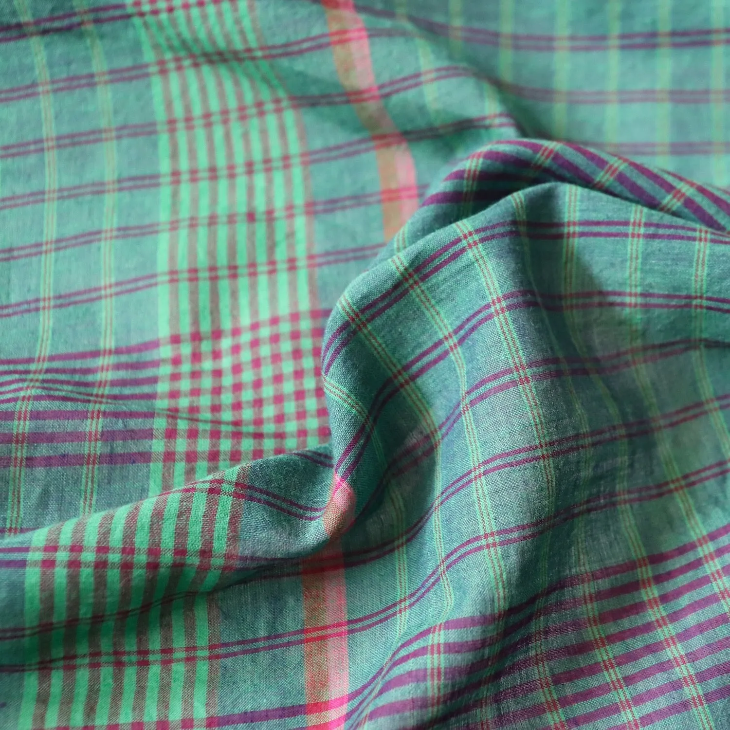 Jade Check Handloom Cotton