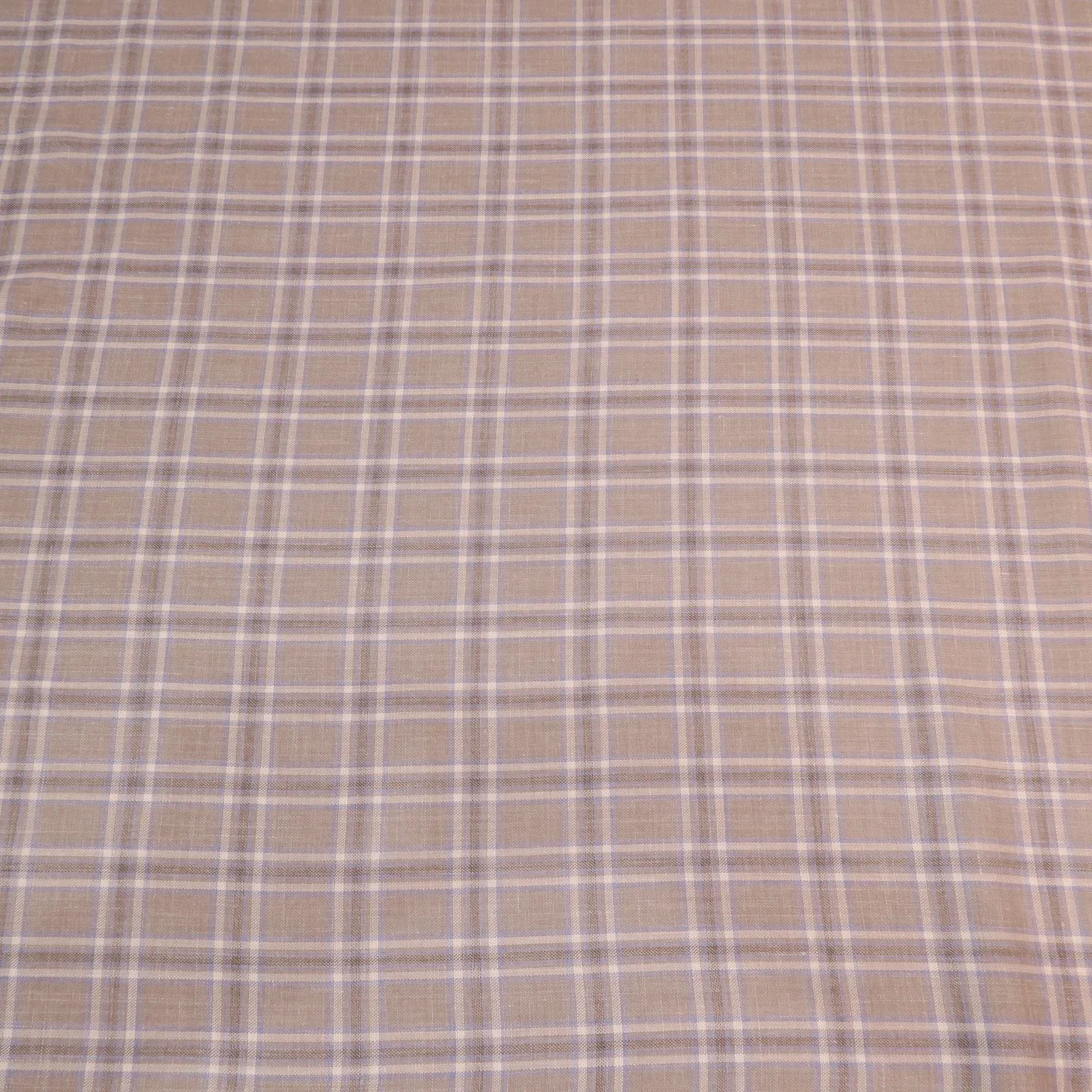 Light Gray Plaid Wool Silk and Linen Cosmos Jacketing Dormeuil Fabric
