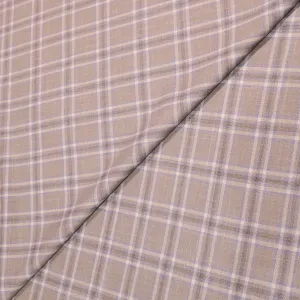 Light Gray Plaid Wool Silk and Linen Cosmos Jacketing Dormeuil Fabric
